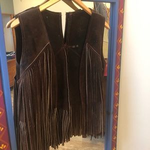 Vintage Leather Fringe Vest - Woodstock
